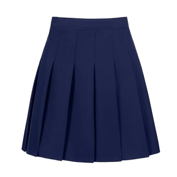 Tivifox Women's Pleated Mini Skirt High Waisted Tennis Outfits for Women with Shorts Navy Blue Athle...