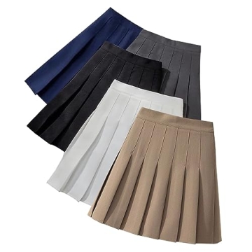 Stylish Women's Pleated Mini Skirt with Built-in Shorts