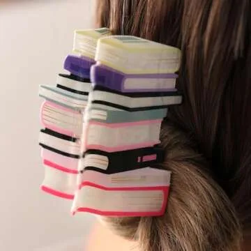 2 PACK Book Hair Claw Clips, Back To School Hair Clips for Thin Hair Large Cute Hair Claw Clips Hair Barrettes Hair Accessories for Women Book Lovers Teachers Appreaction Present