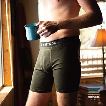 MERIWOOL Men’s Merino Wool Boxer Briefs - Ultimate Comfort