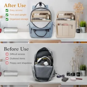 XL Felt Backpack Organizer Multi-Pocket Storage Solution