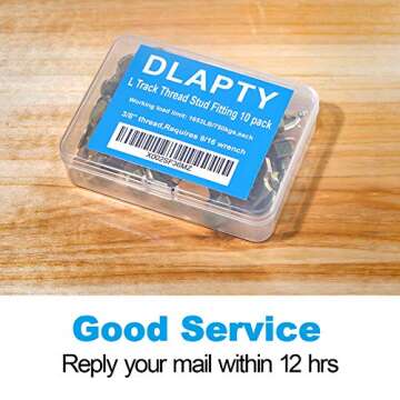 L Track Fittings Accessories Bolts Threaded Double Stud Lug 10 Pack