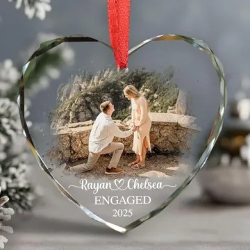 Engaging LOVELYPOD Personalized Glass Ornament for Couples