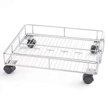 MSR Imports Expandable Rolling Metal Storage Basket-Home and Kitchen Storage Solution,Silver