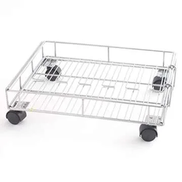 MSR Imports Expandable Rolling Metal Storage Basket-Home and Kitchen Storage Solution,Silver