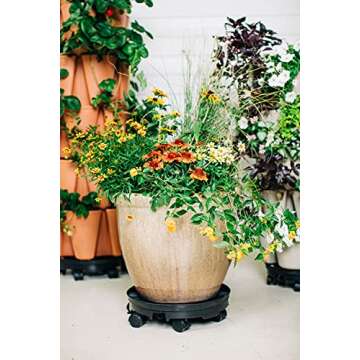 Greenstalk Universal Ultimate Spinner Base with Wheels Great for Rotating and Moving Large Planters and Pots