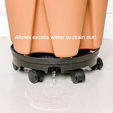 Greenstalk Universal Ultimate Spinner Base with Wheels Great for Rotating and Moving Large Planters and Pots