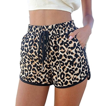 Kafeimali Stylish Summer Leopard Beach Shorts - Casual All-Day Comfort
