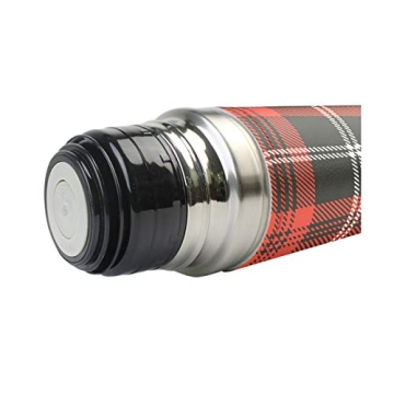 Red Black Plaid Insulated Thermos for Hot and Cold Drinks
