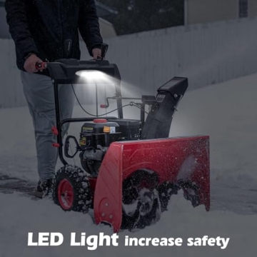 PowerSmart 24" Snow Blower with Gas Engine and LED Light