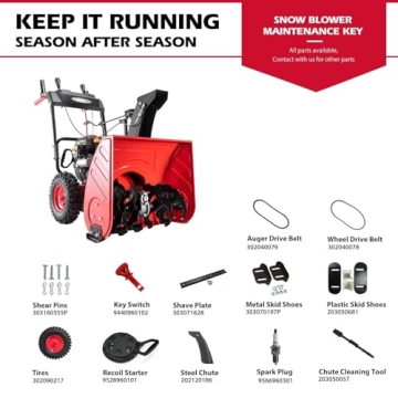 PowerSmart 24" Snow Blower with Gas Engine and LED Light