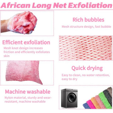 SPMKTBOZAI African Net Sponge for Exfoliating and Cleansing