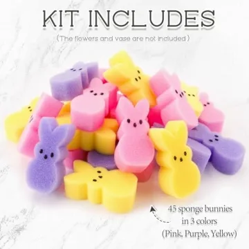 Charming Sponge Bunnies Set for Easter Decor and Centerpieces