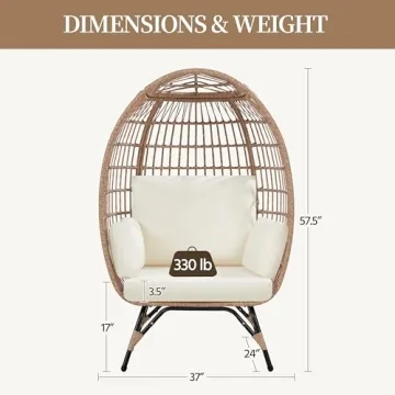 Yaheetech Egg Rattan Chair for Cozy Indoor & Outdoor Relaxation
