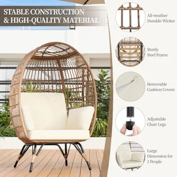Yaheetech Egg Rattan Chair for Cozy Indoor & Outdoor Relaxation