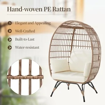 Yaheetech Egg Rattan Chair for Cozy Indoor & Outdoor Relaxation