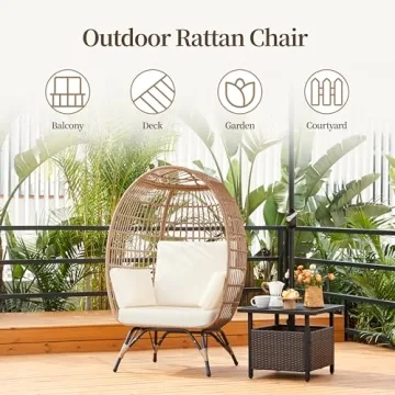 Yaheetech Egg Rattan Chair for Cozy Indoor & Outdoor Relaxation