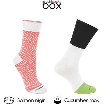 Sushi Socks Box - 2 Pairs of Unique Sushi Designs