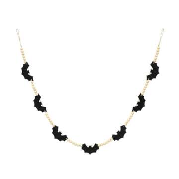 Black Felt Bat Garland for Halloween - Indoor Decor
