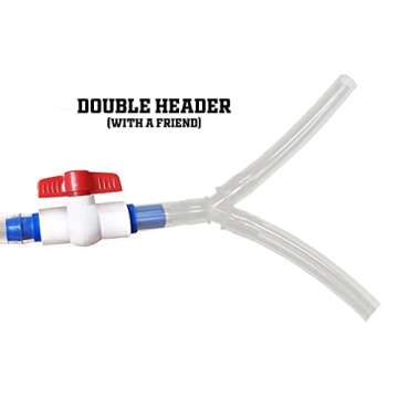 Beer Bong Tube and Funnel - with Valve, Optional Single or Double Header Y-Attachment, 5 Interchange...