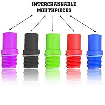 Beer Bong Tube and Funnel - with Valve, Optional Single or Double Header Y-Attachment, 5 Interchangeable Mouthpieces, Shotgun Keychain Tool - Kink-Free Hose for Bierstick Beerbong