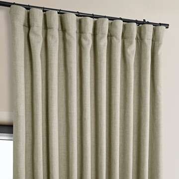 HPD Half Price Drapes Faux Linen Textured Room Darkening Curtains for Bedroom 108 Inches Long (1 Panel), 100W X 108L Extra Wide Curtains for Living Room Home Decor, Oatmeal
