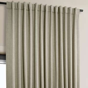 HPD Half Price Drapes Faux Linen Textured Room Darkening Curtains for Bedroom 108 Inches Long (1 Panel), 100W X 108L Extra Wide Curtains for Living Room Home Decor, Oatmeal