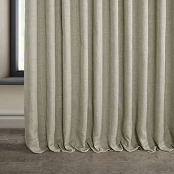 HPD Half Price Drapes Faux Linen Textured Room Darkening Curtains for Bedroom 108 Inches Long (1 Panel), 100W X 108L Extra Wide Curtains for Living Room Home Decor, Oatmeal