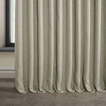 HPD Half Price Drapes Faux Linen Textured Room Darkening Curtains for Bedroom 108 Inches Long (1 Panel), 100W X 108L Extra Wide Curtains for Living Room Home Decor, Oatmeal