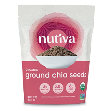 Nutiva Organic Premium Raw Ground Chia Seeds, 12 Oz, USDA Organic, Non-GMO, Whole 30 Approved, Vegan...