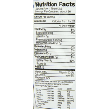 Nutiva Organic Premium Raw Ground Chia Seeds, 12 Oz, USDA Organic, Non-GMO, Whole 30 Approved, Vegan, Gluten-No & Keto, Nutrient-Dense Seeds with 3g Protein & 5g Fiber for Salads, Yogurt & Smoothies