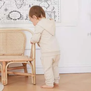 PUHHAPIEY Toddler Baby Boy Clothes Fall Winter Outfits Embroidery Daddy's Mini Hoodie Sweatshirt & Joggers Pant Set (Apricot, 12-18 Months)