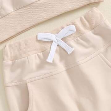 PUHHAPIEY Toddler Baby Boy Clothes Fall Winter Outfits Embroidery Daddy's Mini Hoodie Sweatshirt & Joggers Pant Set (Apricot, 12-18 Months)