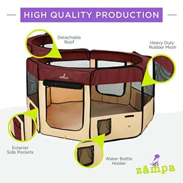 Zampa Dog Playpen Medium 45" Portable Pet Carrier