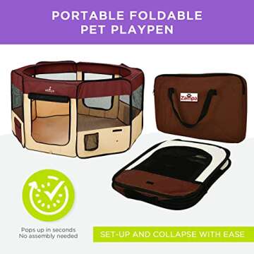 Zampa Dog Playpen Medium 45" Portable Pet Carrier