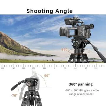 Cayer BV25LH Video Tripod System - 74" Carbon Fiber Heavy Duty Kit