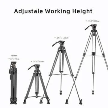 Cayer BV25LH Video Tripod System, 74 inch Carbon Fiber Kit