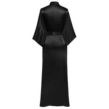 PRODESIGN Satin Kimono Robe Women Long Silky Kimono Bathrobe Sleepwear Wedding Bridesmaid Robe