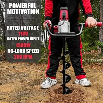 JACKCHEN 1500W Electric Post-Hole Digger for Easy Digging