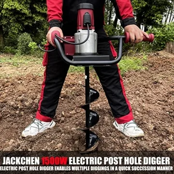 JACKCHEN 1500W Electric Post-Hole Digger for Easy Digging