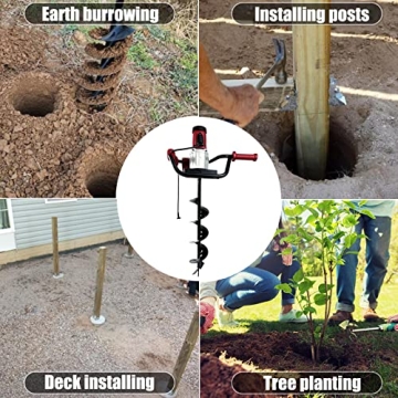JACKCHEN 1500W Electric Post-Hole Digger for Easy Digging