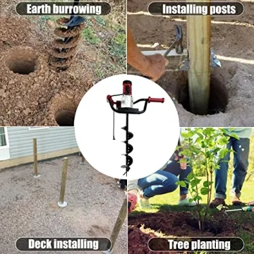 JACKCHEN 1500W Electric Post-Hole Digger for Easy Digging