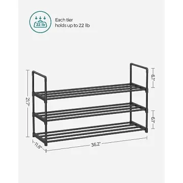 SONGMICS Shoe Rack - 3 Tier Organizer for 15 Pairs