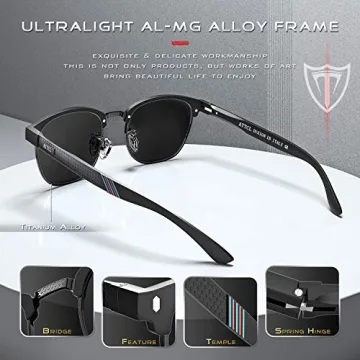 ATTCL Polarized Sunglasses Ultra Light Black