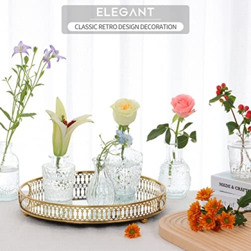 BALGELI 10 Vintage Style Glass Bud Vases - Home Decor Gift Ideas