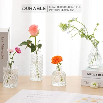 BALGELI 10 Vintage Style Glass Bud Vases - Home Decor Gift Ideas