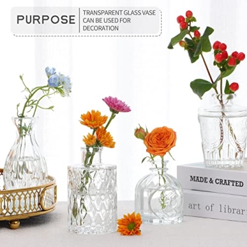 BALGELI 10 Vintage Style Glass Bud Vases - Home Decor Gift Ideas