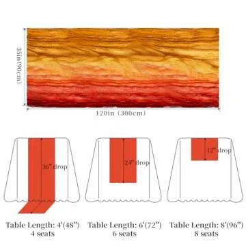 XJJDCB Cheesecloth Table Runner, Gradient-Yellow Orange Gauze Table Runner, Widely Use Cheese Cloth ...