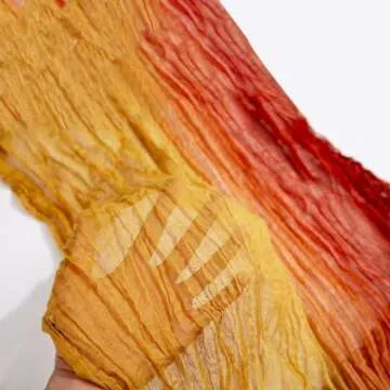 XJJDCB Cheesecloth Table Runner, Gradient-Yellow Orange Gauze Table Runner, Widely Use Cheese Cloth Table Runner 120 Inches Long, Easily Manipulated Sheer Table Runner with Crinkle, for DIY, Party