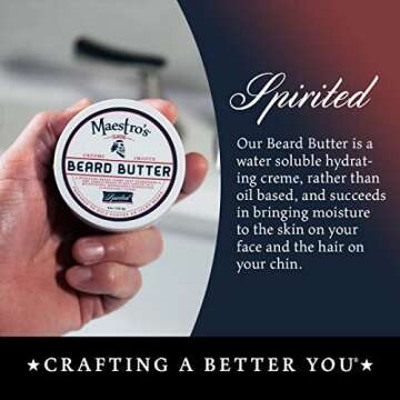 Maestro's Classic BEARD BUTTER | Anti-Itch, Extra Soothing, Hydrating Beard Creme For All Beard Types & Lengths- Spirited Blend, 4 Ounce
